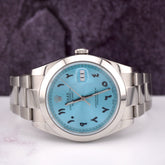Rolex 41mm Datejust Ice Blue Arabic Dial Oyster Steel Men's Watch 116300